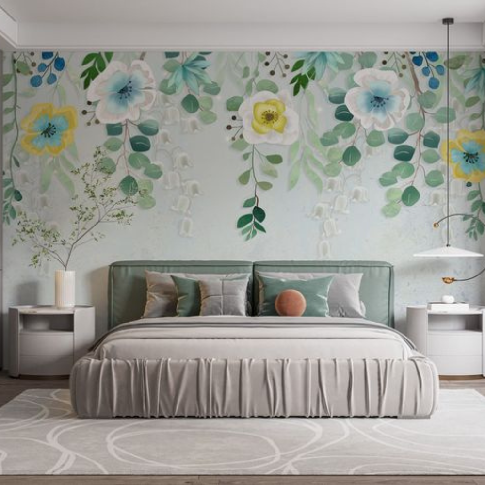 floral wallpaper for bedroom