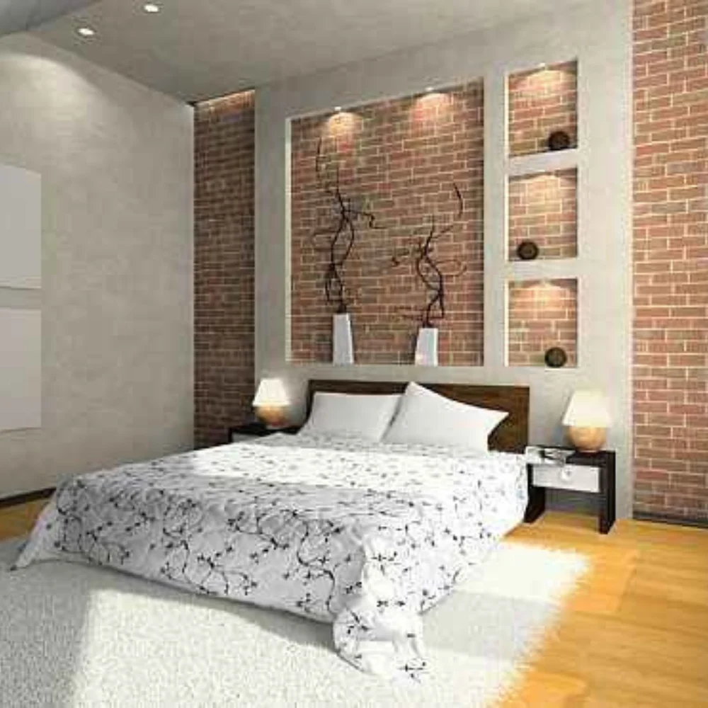 Brick wallpaper for bedroom