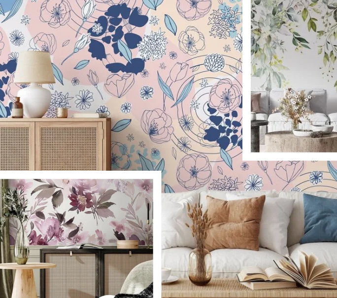 cheap floral wallpaper