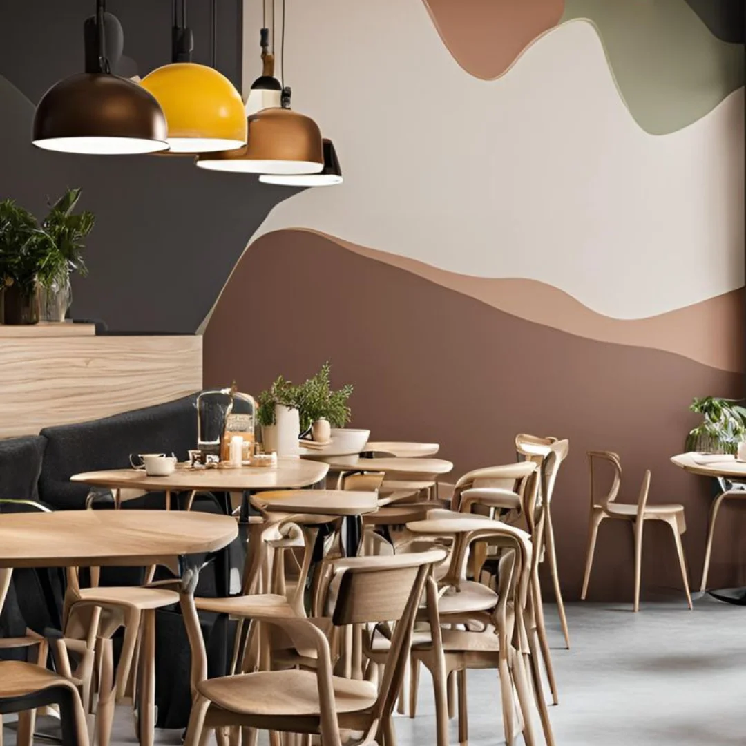 modern cafe wall painting Dubai